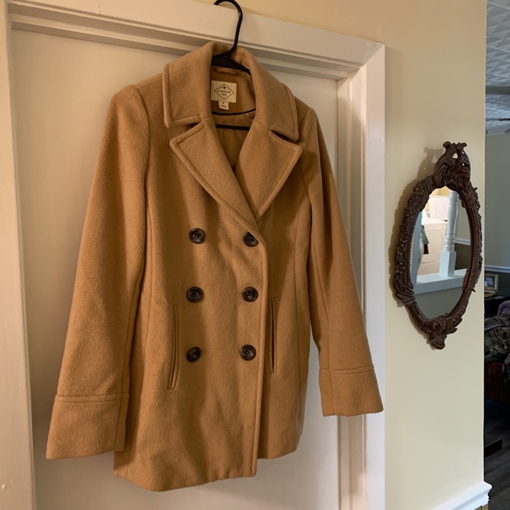St. John’s Bay Wool Double Breasted Peacoat sz S